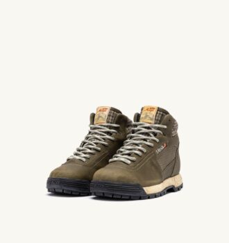 BOTAS MALGA EN PIEL NOBUCK Y MALLA COLOR HIERBA Y MUSGO