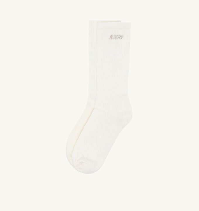 CALCETINES DE ALGODÓN Y RIZO CON LOGO DE LUREX
