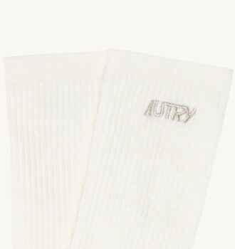 CALCETINES DE ALGODÓN Y RIZO CON LOGO DE LUREX