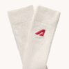 CALCETINES UNISEX DE ALGODÓN DE PUNTO BLANCO CALCETINES UNISEX DE ALGODÓN DE PUNTO BLANCO