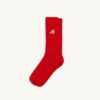 CALCETINES UNISEX DE PUNTO DE ALGODÓN CON LOGO BORDADO COLOR ROJO CALCETINES UNISEX DE PUNTO DE ALGODÓN CON LOGO BORDADO COLOR ROJO