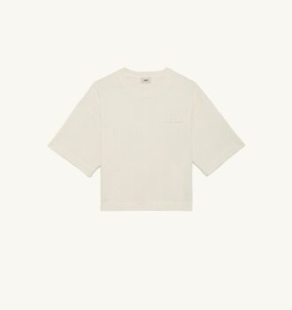 CAMISETA CUADRADA CON LOGO TONAL PARA MUJER