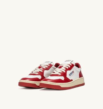 CESTA MEDALISTA BAJA BICOLOR EN CUIR BLANC ET ROUGE