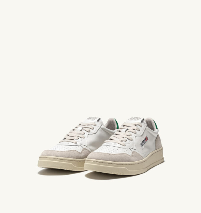 CESTA MEDALISTA BAJA EN CUIR BLANC ET AMAZON ET DAIM BEIGE