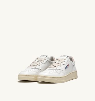 CESTA MEDALISTA BAJA EN CUIR BLANC ET ROSE