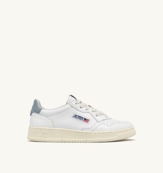 CESTA MEDALISTA BAJA EN CUIR BLANC ET SILVER AZUL