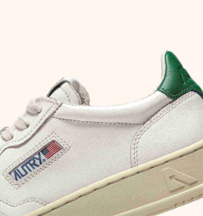 CESTA MEDALISTA BAJA EN CUIR BLANC ET VERT CESTA MEDALISTA BAJA EN CUIR BLANC ET VERT
