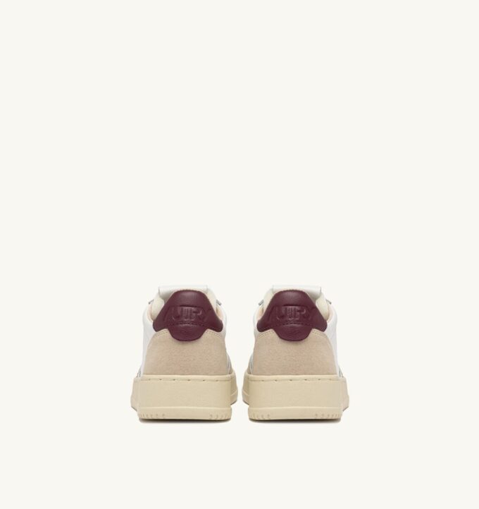 CESTA MEDALISTA LOW EN DAIM ET CUIR BLANC ET BURGUNDY CESTA MEDALISTA LOW EN DAIM ET CUIR BLANC ET BURGUNDY