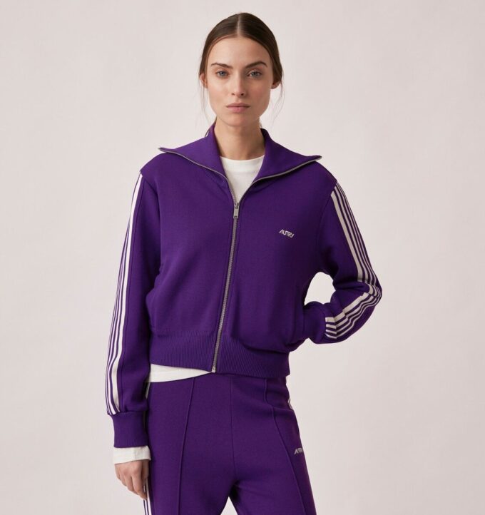 CHAQUETA DE TENIS DE PUNTO DE VISCOSA CON CREMALLERA PARA MUJER