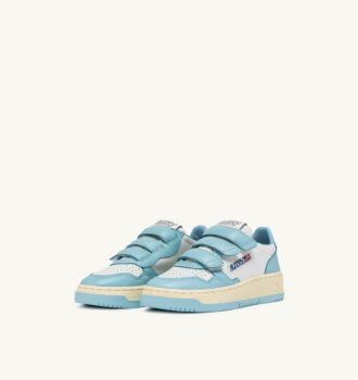 MEDALIST KIDSTRIPES LOW BICOLOR ZAPATILLAS EN PIEL BLANCA Y ACUÁTICA