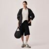 PANTALÓN CORTO DE PUNTO CON LOGO BORDADO PARA MUJER