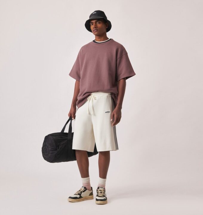 PANTALÓN CORTO DE VISCOSA DE TENIS DE PUNTO PARA HOMBRE