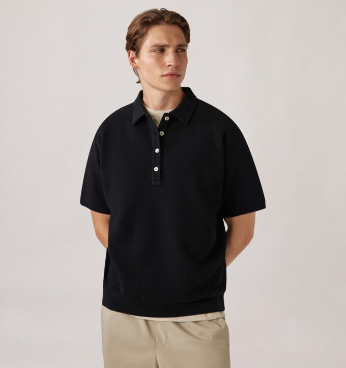 POLO WAFFLE CON LOGO TONAL PARA HOMBRE POLO WAFFLE CON LOGO TONAL PARA HOMBRE