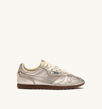 SNEAKERS WINDSPIN DE PIEL LAMINADA PLATINO