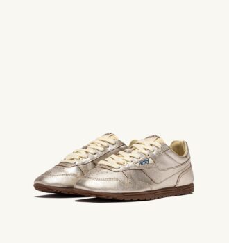 SNEAKERS WINDSPIN DE PIEL LAMINADA PLATINO