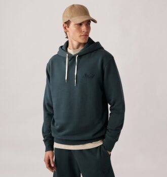 SUDADERA CON CAPUCHA Y LOGO TONAL PARA HOMBRE