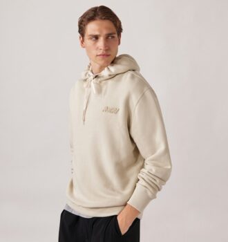 SUDADERA CON CAPUCHA Y LOGO TONAL PARA HOMBRE