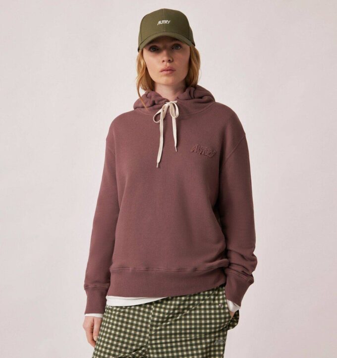 SUDADERA CON CAPUCHA Y LOGO TONAL PARA MUJER