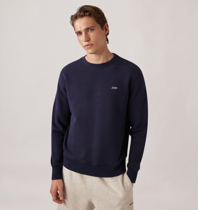 SUDADERA DE CUELLO REDONDO CON LOGO AUTRY BORDADO PARA HOMBRE SUDADERA DE CUELLO REDONDO CON LOGO AUTRY BORDADO PARA HOMBRE