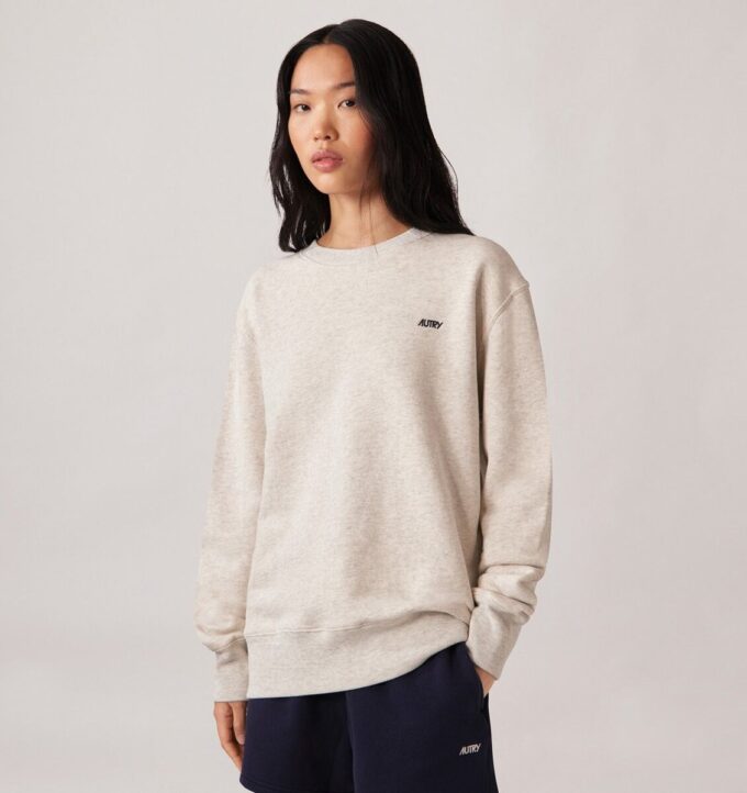 SUDADERA DE CUELLO REDONDO CON LOGO AUTRY BORDADO PARA MUJER SUDADERA DE CUELLO REDONDO CON LOGO AUTRY BORDADO PARA MUJER