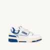 ZAPATILLAS BAJAS CLC DE PIEL BLANCA Y ANTE AZUL PRINCESA