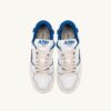 ZAPATILLAS BAJAS CLC DE PIEL BLANCA Y ANTE AZUL PRINCESA