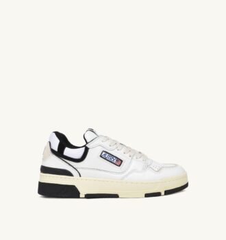 ZAPATILLAS BAJAS CLC DE PIEL BLANCA Y ANTE NEGRO
