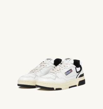 ZAPATILLAS BAJAS CLC DE PIEL BLANCA Y ANTE NEGRO