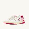ZAPATILLAS BAJAS CLC DE PIEL BLANCA Y ANTE ROSA BRILLANTE