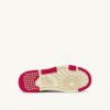 ZAPATILLAS BAJAS CLC DE PIEL BLANCA Y ANTE ROSA BRILLANTE