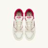 ZAPATILLAS BAJAS CLC DE PIEL BLANCA Y ANTE ROSA BRILLANTE