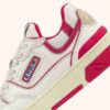 ZAPATILLAS BAJAS CLC DE PIEL BLANCA Y ANTE ROSA BRILLANTE