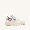 ZAPATILLAS BAJAS CLC DE PIEL BLANCA Y ANTE ROSA CARMÍN ZAPATILLAS BAJAS CLC DE PIEL BLANCA Y ANTE ROSA CARMÍN