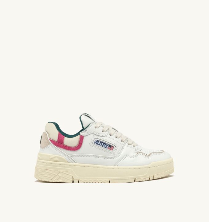 ZAPATILLAS BAJAS CLC DE PIEL BLANCA Y ANTE ROSA CARMÍN ZAPATILLAS BAJAS CLC DE PIEL BLANCA Y ANTE ROSA CARMÍN