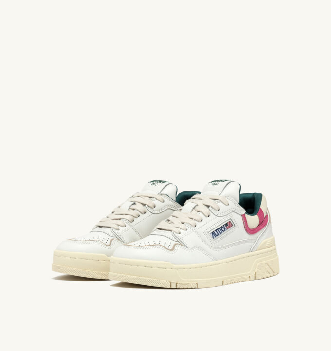 ZAPATILLAS BAJAS CLC DE PIEL BLANCA Y ANTE ROSA CARMÍN ZAPATILLAS BAJAS CLC DE PIEL BLANCA Y ANTE ROSA CARMÍN