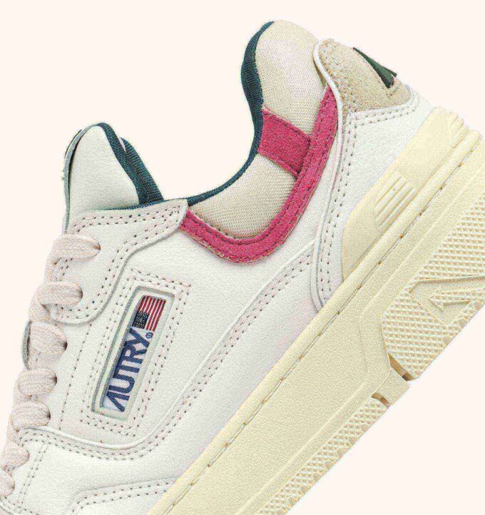 ZAPATILLAS BAJAS CLC DE PIEL BLANCA Y ANTE ROSA CARMÍN ZAPATILLAS BAJAS CLC DE PIEL BLANCA Y ANTE ROSA CARMÍN