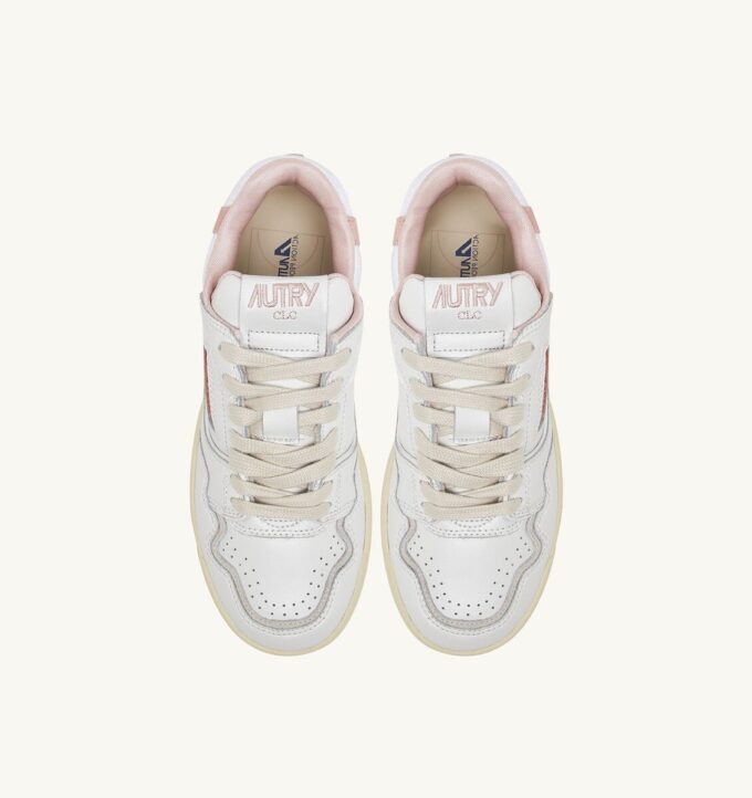 ZAPATILLAS BAJAS CLC DE PIEL BLANCA Y ANTE ROSA POLVO ZAPATILLAS BAJAS CLC DE PIEL BLANCA Y ANTE ROSA POLVO