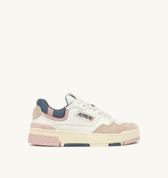 ZAPATILLAS BAJAS CLC EN ANTE BLANCO Y MELOCOTÓN