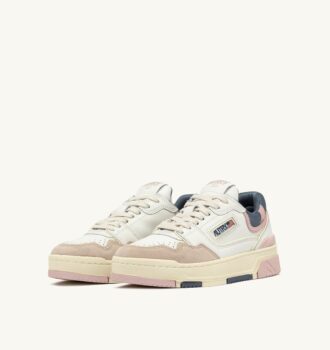 ZAPATILLAS BAJAS CLC EN ANTE BLANCO Y MELOCOTÓN