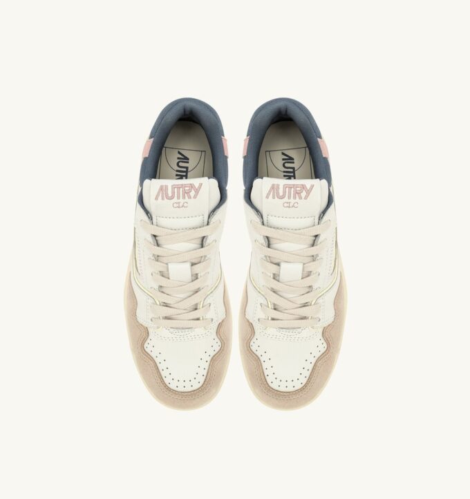 ZAPATILLAS BAJAS CLC EN ANTE BLANCO Y MELOCOTÓN ZAPATILLAS BAJAS CLC EN ANTE BLANCO Y MELOCOTÓN