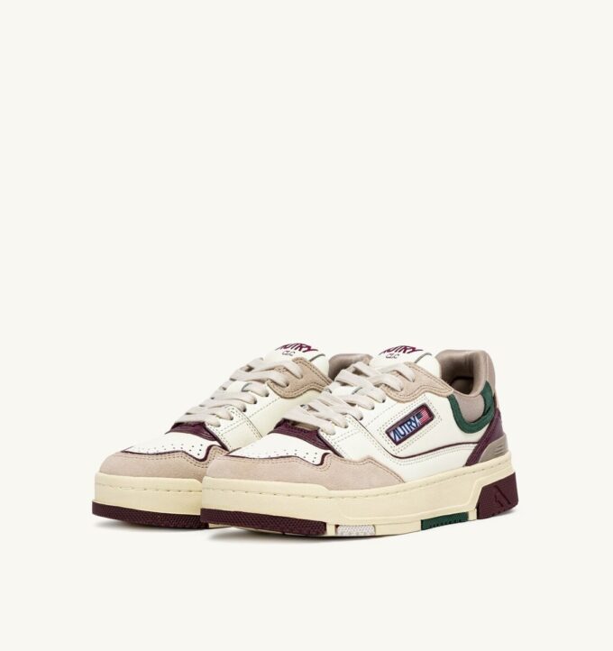 ZAPATILLAS BAJAS CLC EN ANTE Y PIEL COLOR MARFIL, BLANCO Y BURDEOS ZAPATILLAS BAJAS CLC EN ANTE Y PIEL COLOR MARFIL, BLANCO Y BURDEOS