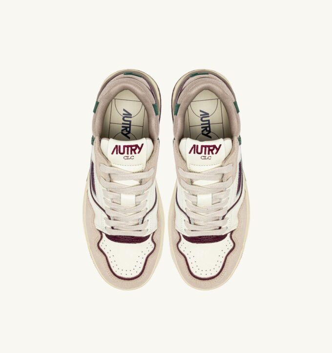 ZAPATILLAS BAJAS CLC EN ANTE Y PIEL COLOR MARFIL, BLANCO Y BURDEOS ZAPATILLAS BAJAS CLC EN ANTE Y PIEL COLOR MARFIL, BLANCO Y BURDEOS