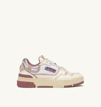 ZAPATILLAS BAJAS CLC EN PIEL BLANCO SUSURRO, ROSA CENIZA Y PLATA