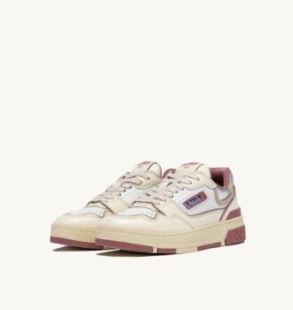 ZAPATILLAS BAJAS CLC EN PIEL BLANCO SUSURRO, ROSA CENIZA Y PLATA