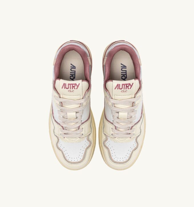 ZAPATILLAS BAJAS CLC EN PIEL BLANCO SUSURRO, ROSA CENIZA Y PLATA ZAPATILLAS BAJAS CLC EN PIEL BLANCO SUSURRO, ROSA CENIZA Y PLATA