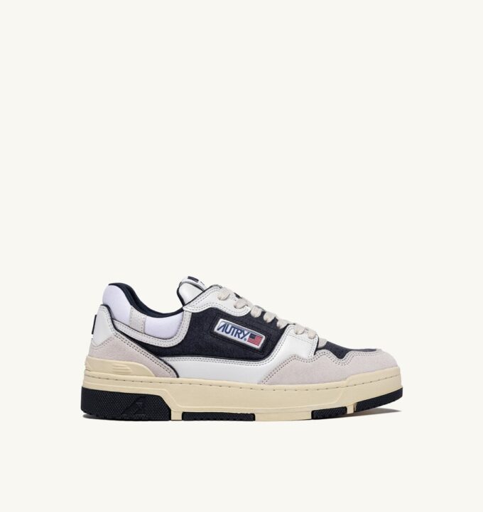 ZAPATILLAS BAJAS CLC EN PIEL Y ANTE BLANCO Y AZUL ESPACIAL