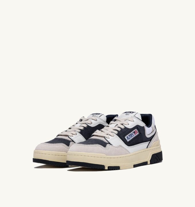 ZAPATILLAS BAJAS CLC EN PIEL Y ANTE BLANCO Y AZUL ESPACIAL