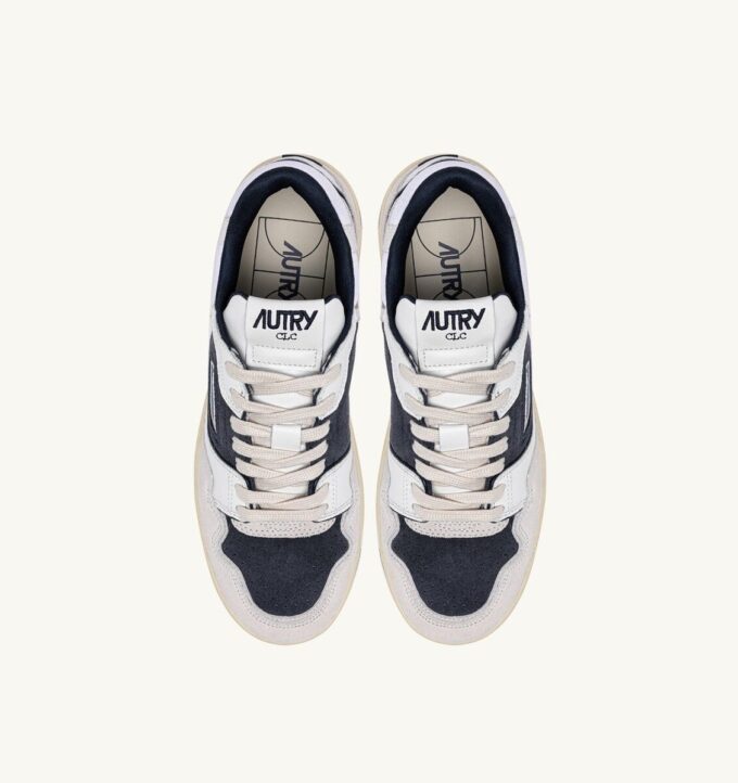 ZAPATILLAS BAJAS CLC EN PIEL Y ANTE BLANCO Y AZUL ESPACIAL
