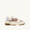 ZAPATILLAS BAJAS CLC EN PIEL Y ANTE BLANCO Y CIGARRO