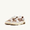 ZAPATILLAS BAJAS CLC EN PIEL Y ANTE BLANCO Y CIGARRO